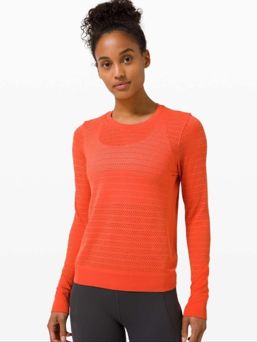 Lululemon Breeze By Long Sleeve Shirt. Orange. Oversized Loose Fit. Size 8.